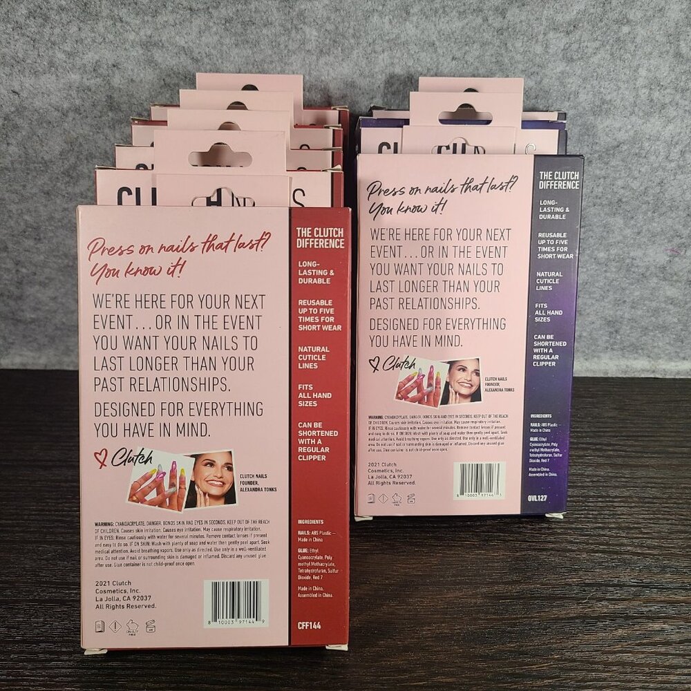 NIB Lot of Clutch Fake Nails - 2 styles - 8 boxes Total - Picture 2 of 2